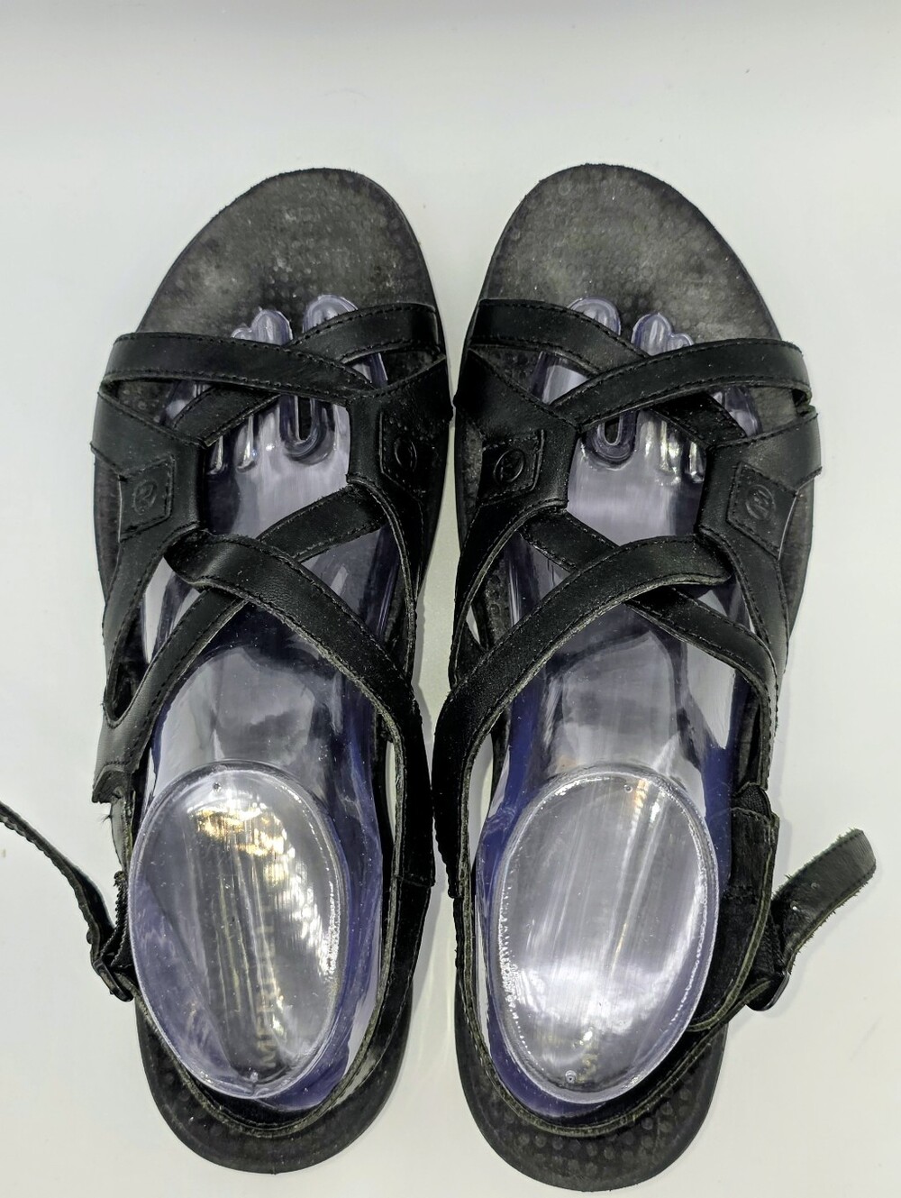Merrell Agave Genuine Leather Strappy Black Sandals (11)